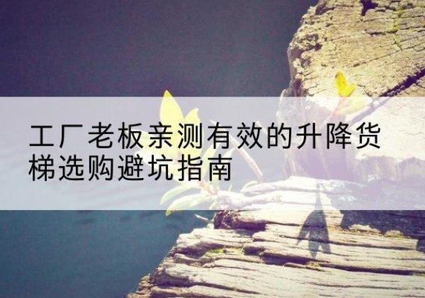 湛河升降货梯怎么选-工厂老板亲测有效的升降货梯选购避坑指南